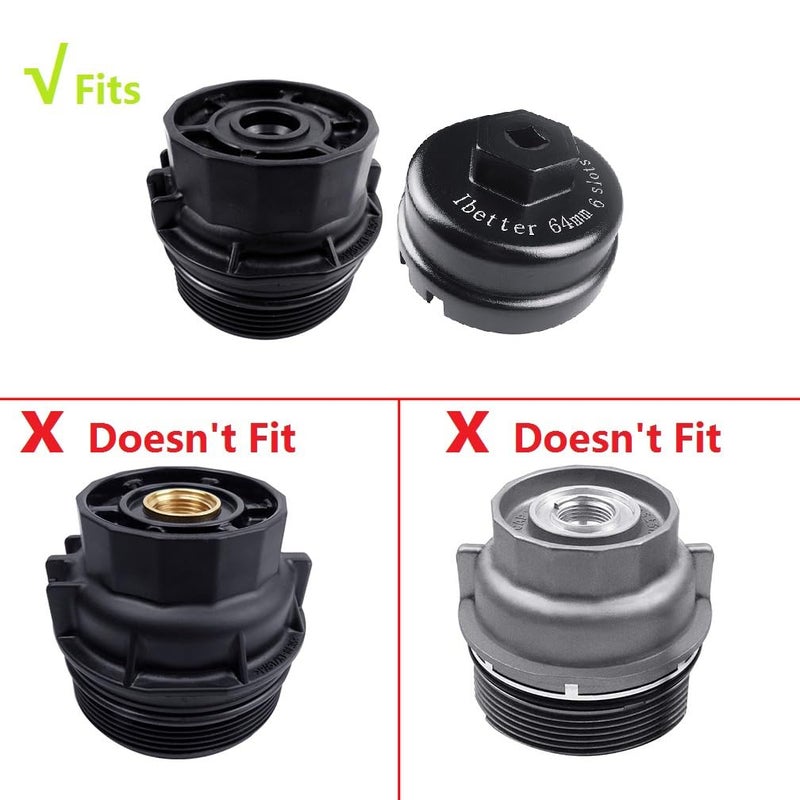 Ibetter 64mm 14 Flute 6 Slots Oil Filter Wrench Tool for Toyota Corolla  Prius  Prius Prime  Prius V  Matrix  CT200h  Scion iM/iQ/xD with 1.8 Liter Engines  Cup Style Oil Filter Cap Removal Socket - Image 5